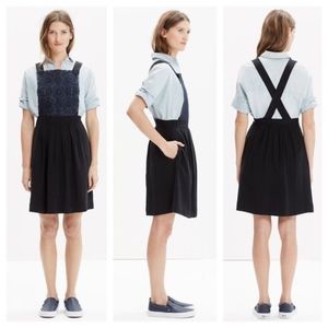 Madewell Silk Embroidered Pinafore Dress